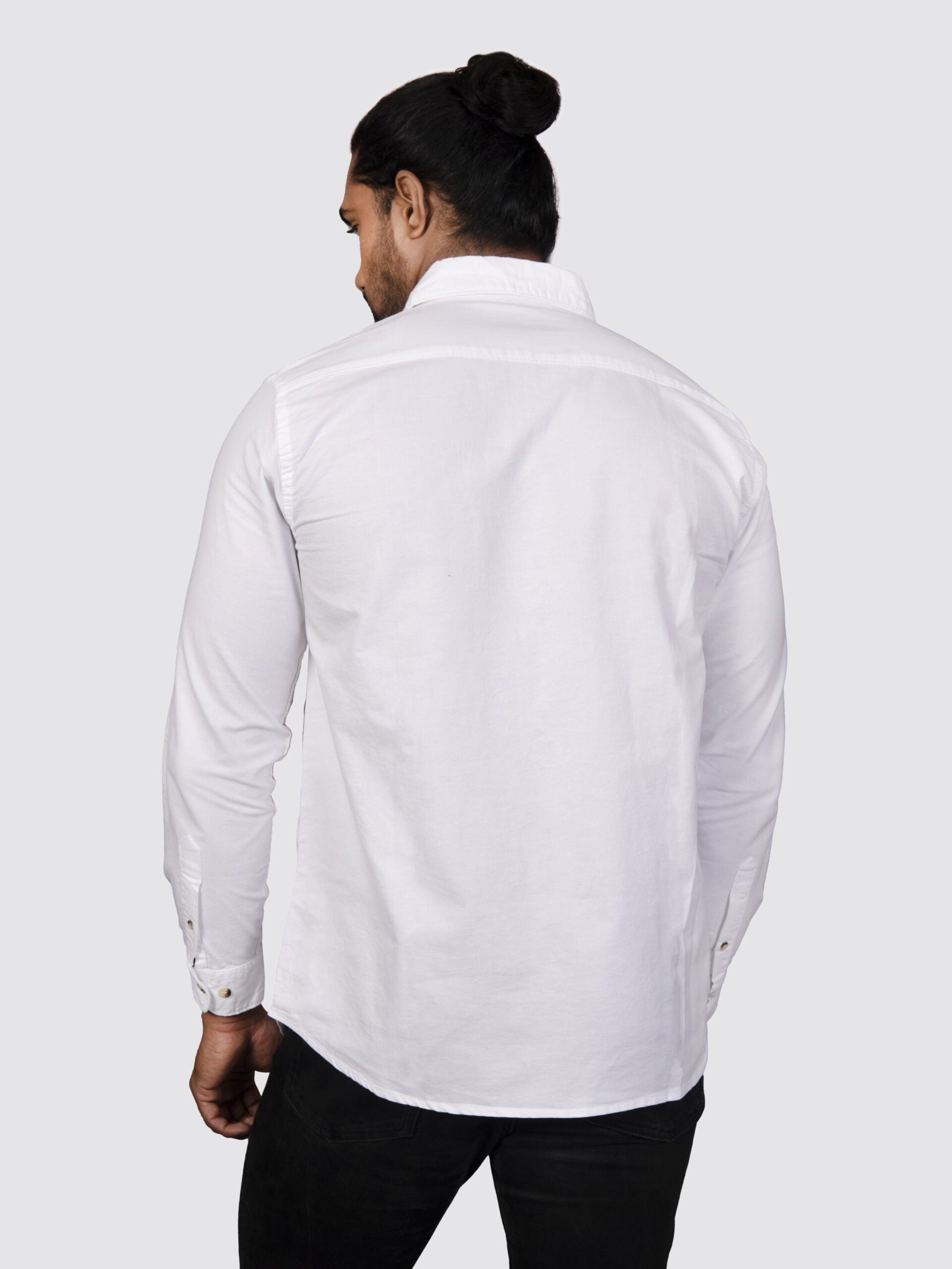 White Shirt / Black Shirt + Beige Trouser