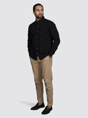 White Shirt / Black Shirt + Beige Trouser