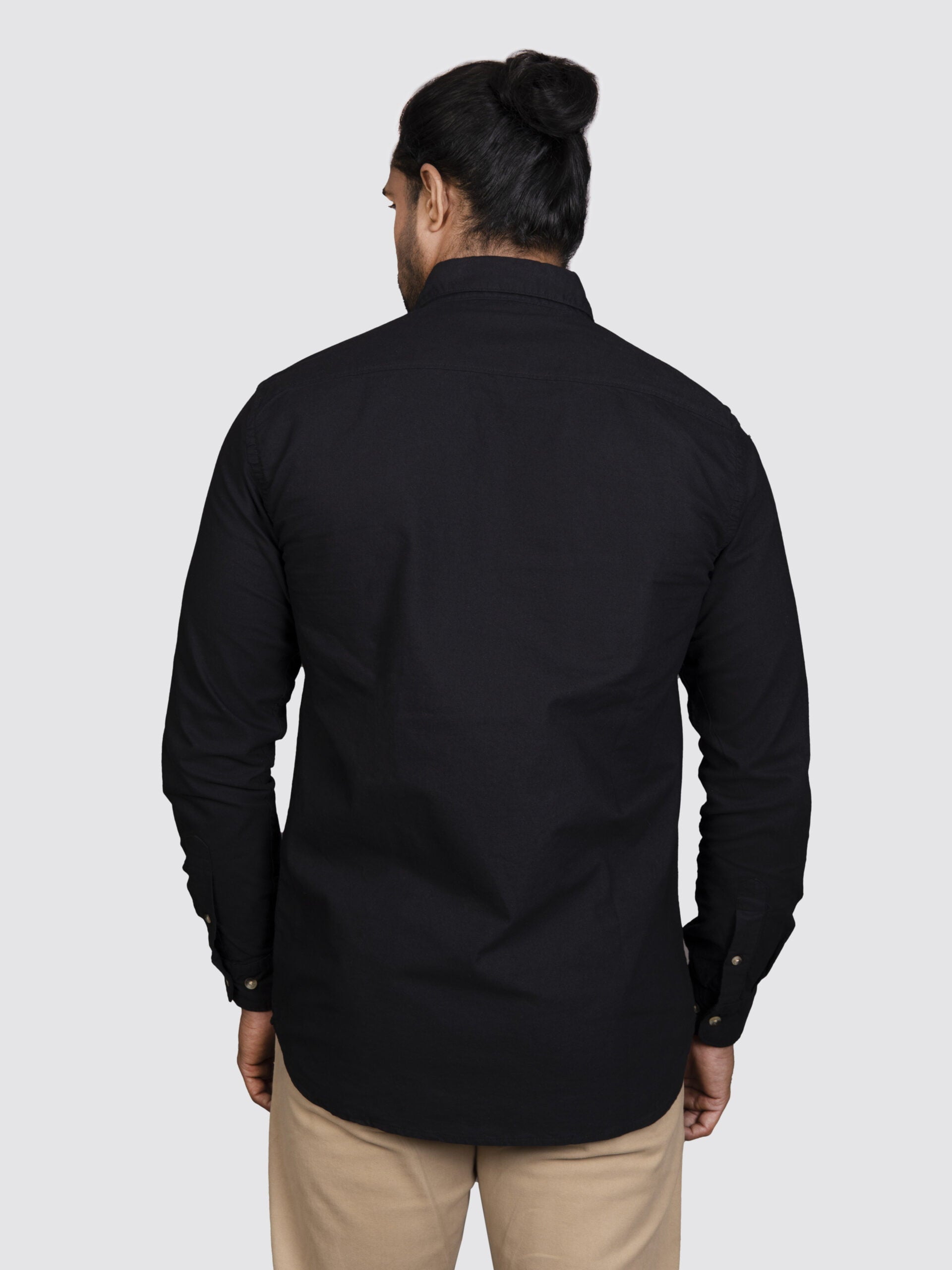 Jet Black Slim Fit Cotton Shirt