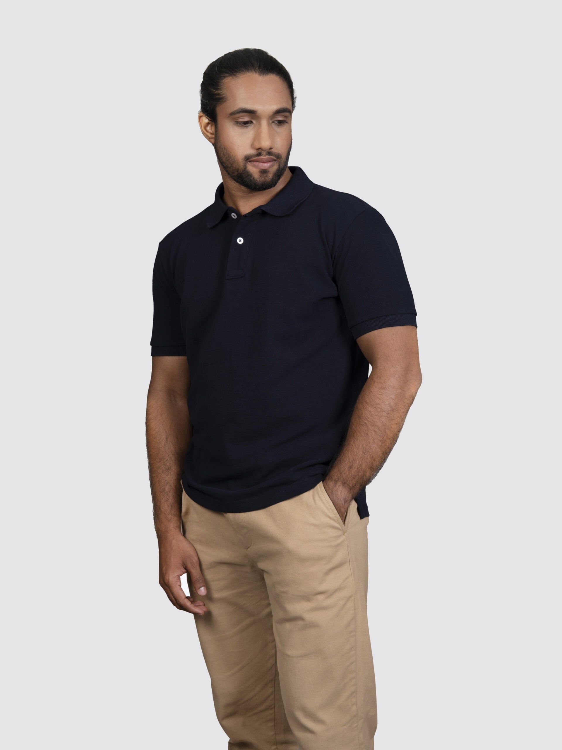 Polo tee shirt + Beige trouser