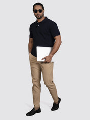 Polo tee shirt + Beige trouser